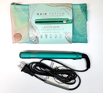 Hair Fetish Mini Travel Hair Straightener/Flat Iron + Travel Bag-Aqua Green