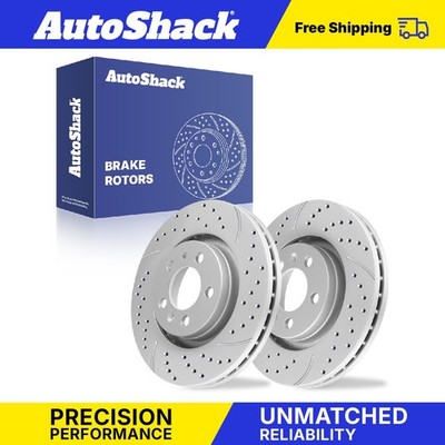 Front Drilled Slotted Brake Rotors Pair for Volkswagen, Jetta 1999-2006