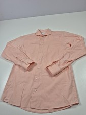 Eton Shirt Mens 16 41 Pink Solid Slim Fit Spread Collar Dress Long Sleeve Cotton