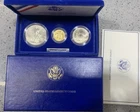 GOLD COIN United States Liberty Coins 1886 - 1986  Three-Coin Proof Set w/Case
