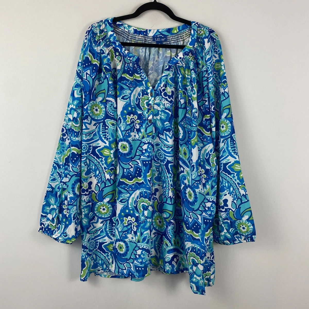 Blouse Liz&Me Platinum Collection - Taille 5X - Multicolore Transparente - Manches 3/4