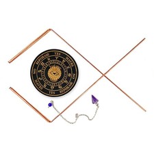 Copper Dowsing Rods Kit Spiritual  Pendulum Board Kit with Mat  Amethyst Wi...