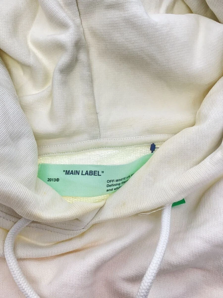 OFF WHITE OMBB034R19003015 FELPA CON CAPPUCCIO STENCIL DIAG 19SS XS COTONE bianca usata