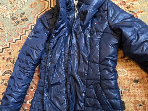 Tommy Hilfiger Girls Teen Blue Puffer Size 16 XL Hooded Coat Jacket - Picture 4 of 7