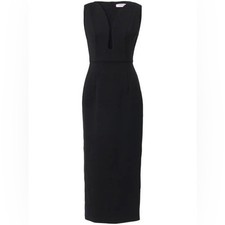 New Carolina Herrera black U neck sleeveless midi dress Size 8