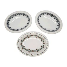 Vintage Syracuse China O.P.CO. 3 Small Dishes / Serving Bowls Two Patterns 