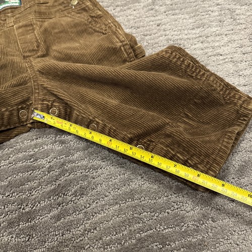 Vintage Oshkosh Bgosh Corduroy Patch Dog Overalls Size 12 Months Snap Legs Plaid - Picture 8 of 12