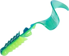 Dr.Fish 10 Pack Grub Fishing Lures 4" Soft Plastic 1/4oz, Chartreuse Blue 