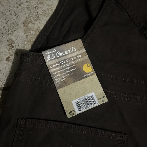 Kids Cotton Overalls 12/14, Carhartt New With Tags Brown - Picture 6 of 7