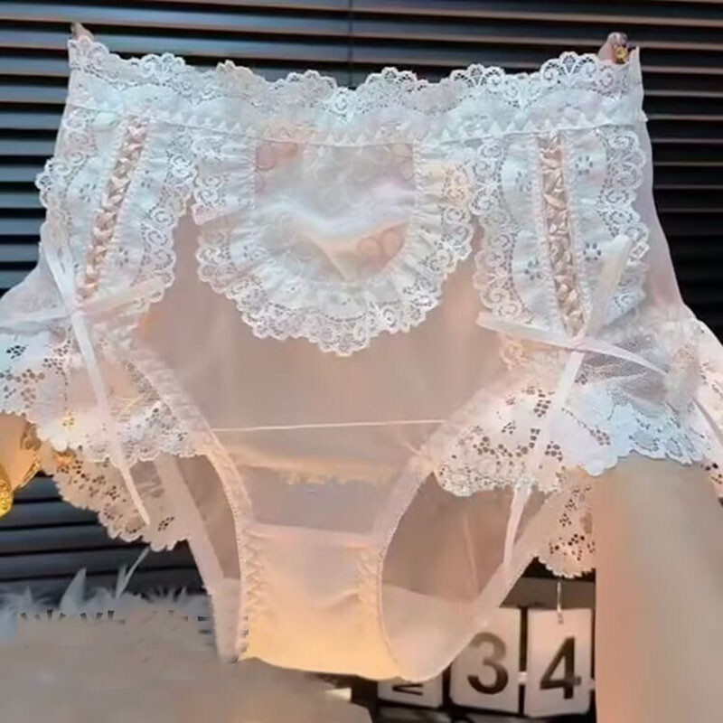 Lolita Oversize Womens Lace Mesh Knickers Briefs Panties Princess Sexy Underwear