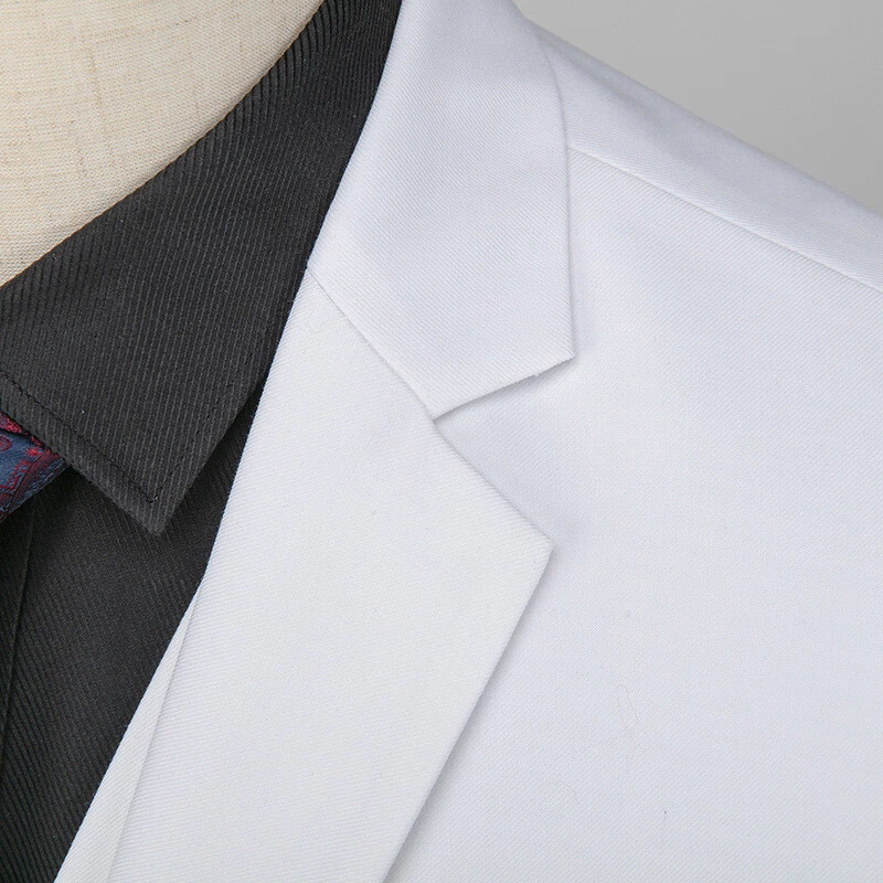 Conjunto de tres piezas de vestido de novio de negocios coreano para hombre ajustado traje multicolor Foto 3 de 4