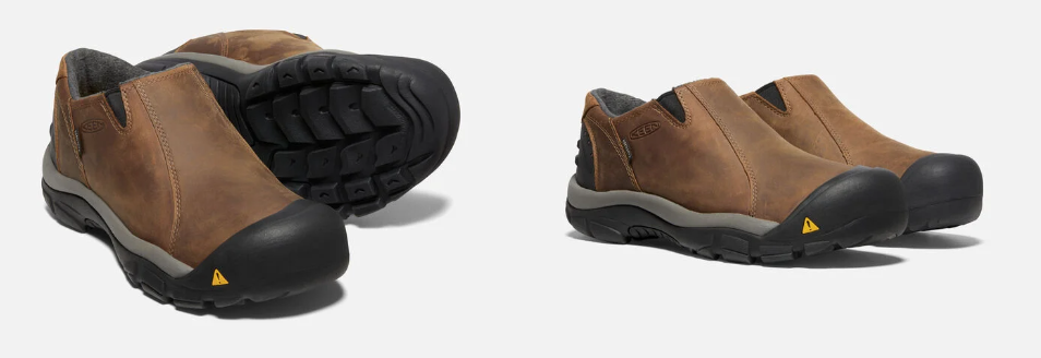 Mocassino slip on Keen Brixen Low WP Ardesia Madder marrone da uomo 7 17 NUOVO!!!!