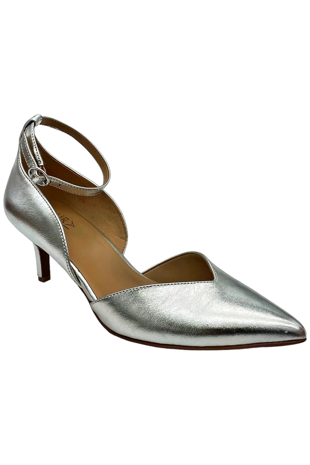 Naturalizer женские Эвелин лодыжки ремень каблук серебро