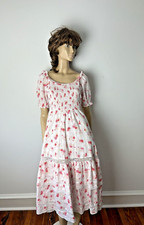 NWT LOVE SHACK FANCY FLORAL  LACE DETAIL  FIT AND FLARE  MIDI DRESS SIZE XS