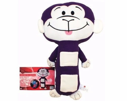 PET SAFETY BELT MONKEY COVER PLUSH COMFORT PILLOW CAR