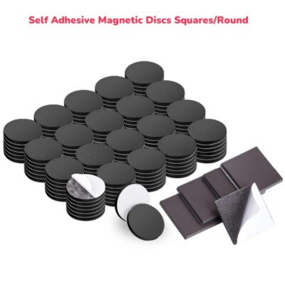 Self Adhesive Magnetic Discs Squares/Round Fridge Magnet Peel&Stick Magnetic