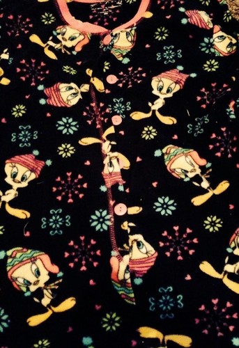 LOONEY TUNES Tweety Bird Fleece Footie Footed Pajamas S LAST ONE - Picture 3 of 4