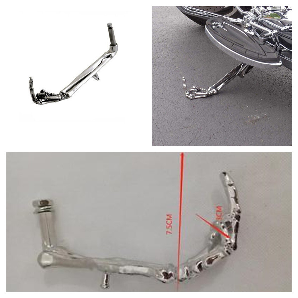 Motorcycle Kickstand Motorbike Side Stand Middle Finger Joint 15CM Holder