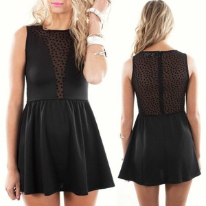 for love and lemons black polka dot dress