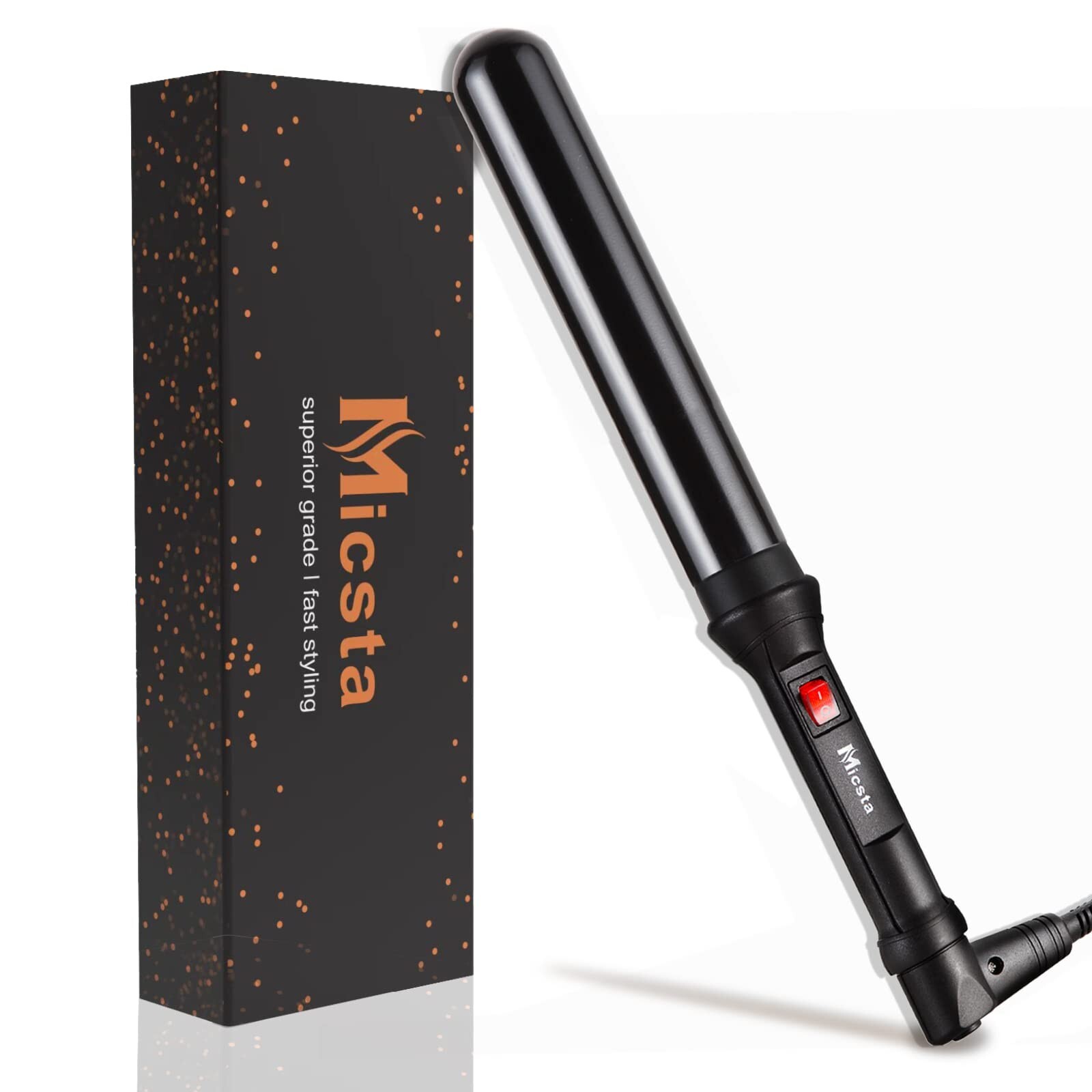 Negative Ions Long Barrel Curling Iron with Ceramic Coating & Dual Voltage