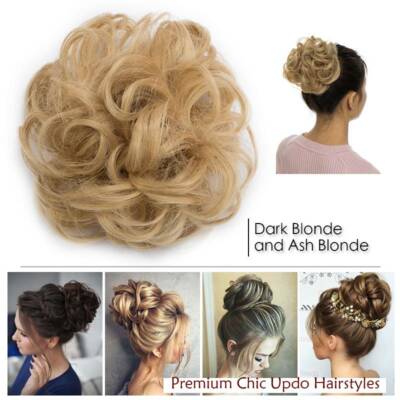 Messy Hair Bun Haarteil wie Echthaar Dutt Haargummi Haarverlängerung Haarknoten