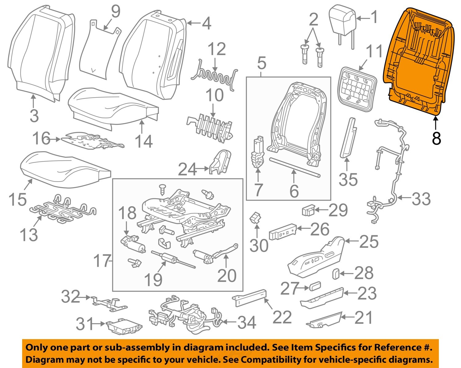 GM OEM Driver Seat-Seat Back Panel 20890162 | eBay