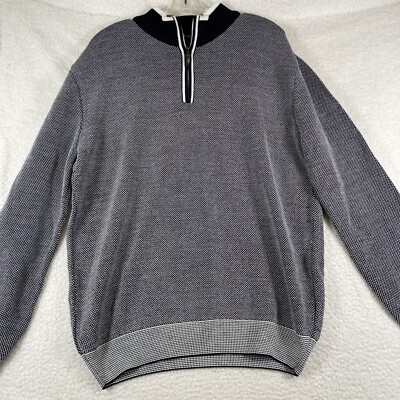 NWT Marcello Men s 1/4 Zip Merino Wool Blend Sweater, Size L