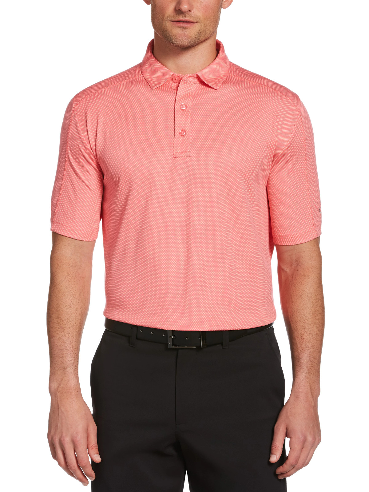 65 Callaway Mens Swing Tech Jacquard Polo Shirt Powder Pink M 6790₽