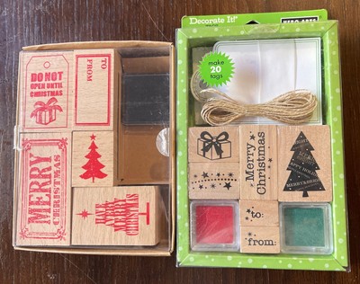 Hero Arts Decorate It & Paperchase Stamp & Tag 2 Box Set w/Ink Christmas Theme