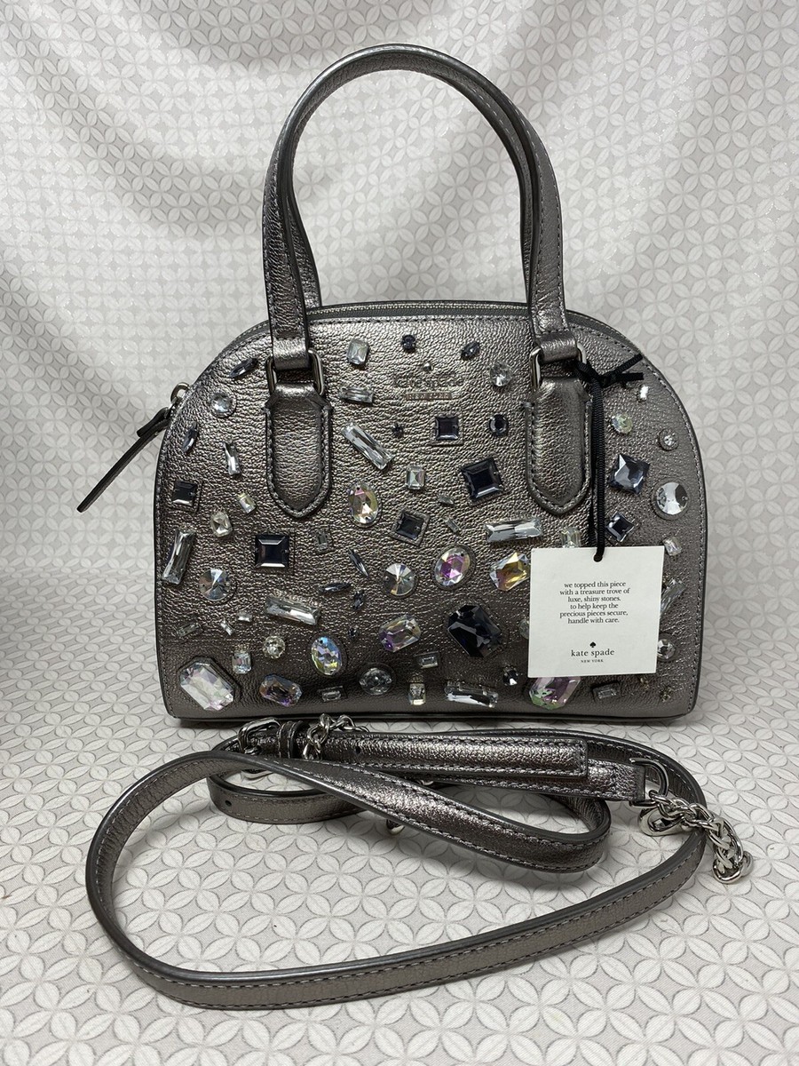 Kate Spade Jeweled Mini Riley Laurel Way Embellished Gunmetal 