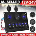 <!--F#f_0-->6 Gang 12V Switch Panel Control USB ON-OFF LED Rocker Toggle For Car Boat Marine<!--F/-->
