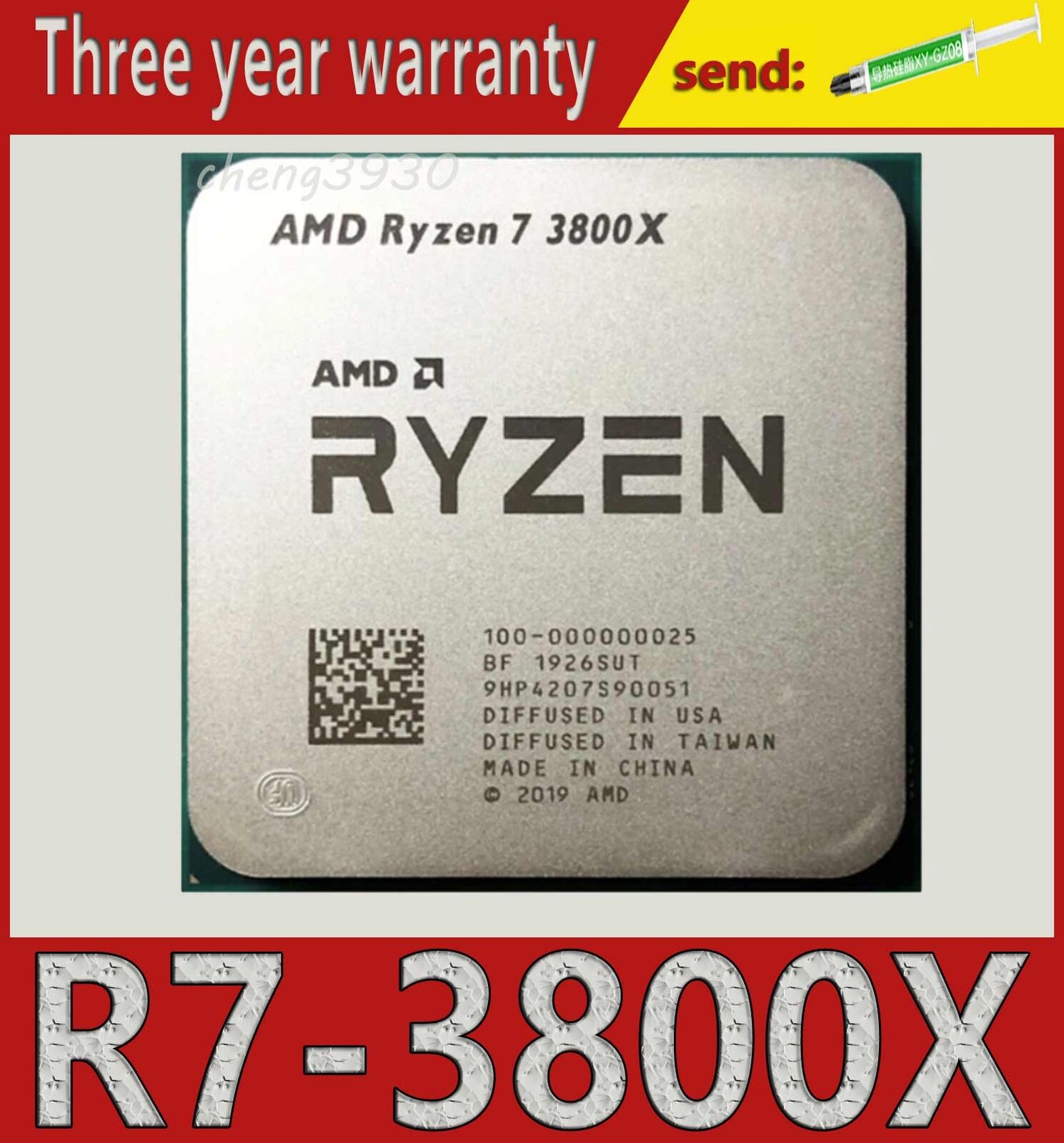 AMD Ryzen 7 3800X R7-3800X 3.9GHz 8-core 16Thr 105W 32MB AM4 CPU processor