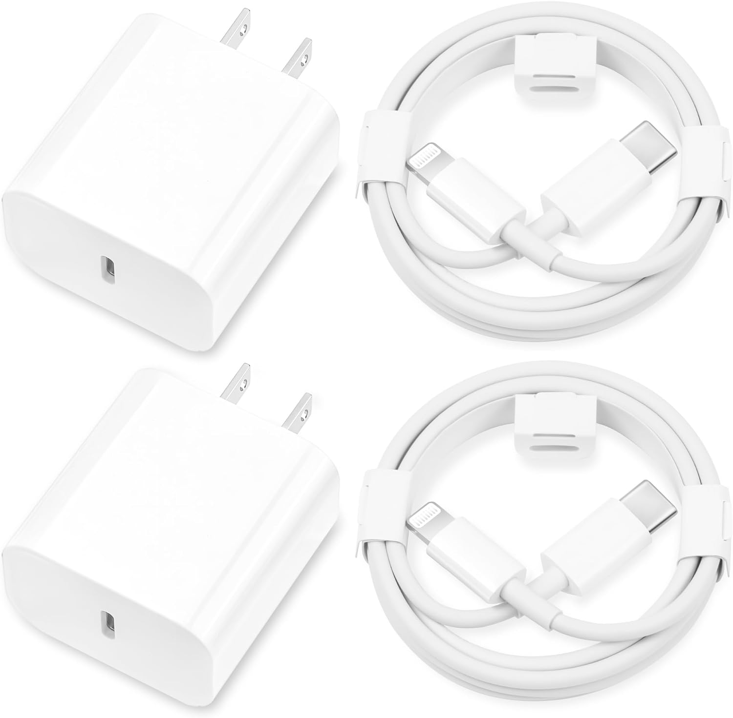 Apple MFi Certified 20W Fast Charger for iPhone - 2 Pack Type C Charger Block-image