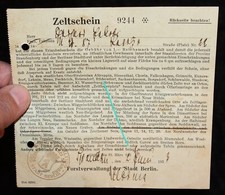 Zeltschein ,Forstverwaltung Berlin 1933