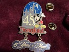 Disneyland 45 years of magic Dangle Pin-Mickey w/castle-RETIRED