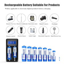 USB Battery Charger LCD Display Li-ion Ni-MH Ni-CD 14500 18650 32650 AA AAA AAAA