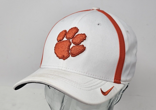 Clemson Tigers Hat Cap Strech White Large OSFM College Football Nike Classic99