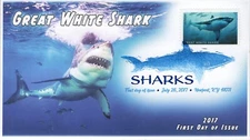 AO- 5223-1, 2017, Sharks  Add-on Cover, First Day Cover, Digital Color Postmark,