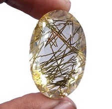 Goldan Rutilated Quartz 60.20 Ct Certified Oval Cut Loose Gems 4RDM