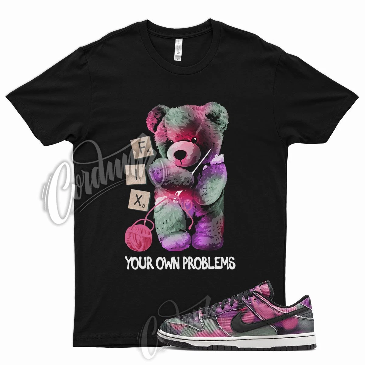 FIX T Shirt N Dunk Low Retro Premium Summit White Red Orbit Pink Purple 1