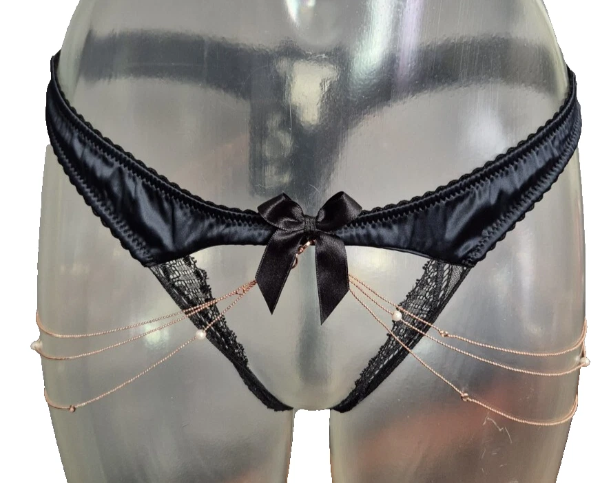 LJT PARIS String Ouvert in M Elegant Ketten Perlen Faux Seide Les Jupons de Tess - Bild 2 von 4