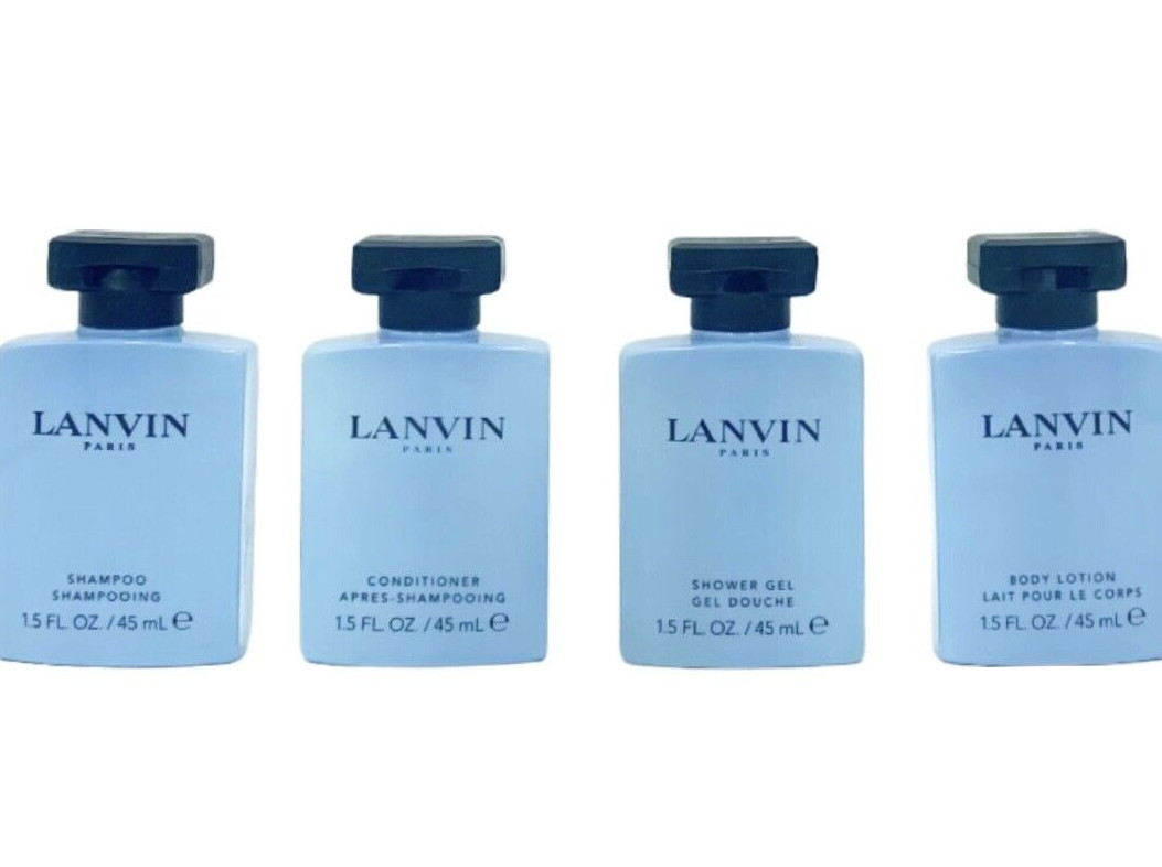 New Lanvin Paris Shampoo Conditioner Lotion Shower Gel Set 4
