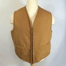ViNtAgE Carhartt Canvas Work Chore Vest USA CoAt JaCkEt XL Sherpa Lined