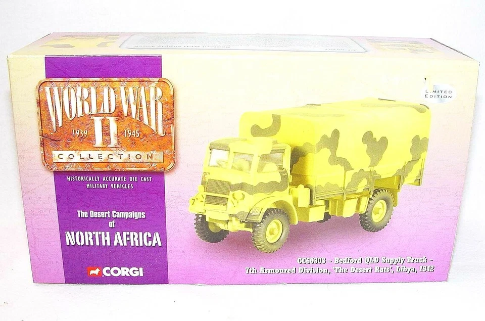 Corgi World War II 1:50 British Army BEDFORD QLD NORTH AFRICA Supply Truck MISB! - Image 2 of 4
