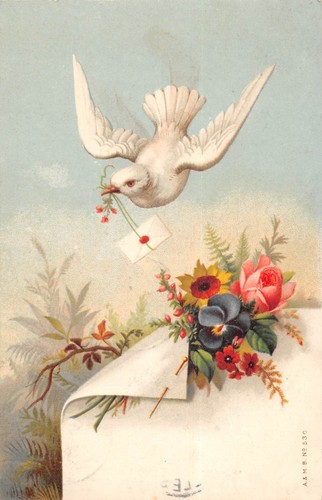 CPA Fantaisie Ancienne Avec Découpage Colombe Et Fleurs – Paris, Années 1900