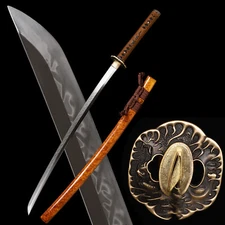 Hand Forged Katana Sword Clay Tempered L6 Steel Real Hamon Razor Sharp Full Tang