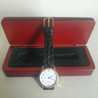 Armbanduhr Lacher IG Metall 50 Jahre Edelstahl Leder Edles