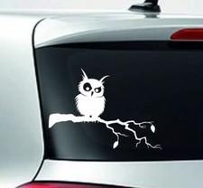 Heckscheiben Aufkleber Autoaufkleber Tattoo Uhu Böser Blick Eule Ast Zweig 119