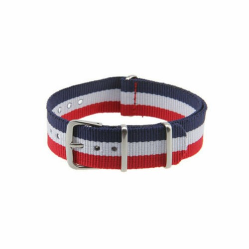 18 20 22 mm Bracelet de montre en Toile Sangles Nylon Bande Boucle Argent - Zdjęcie 20 z 23