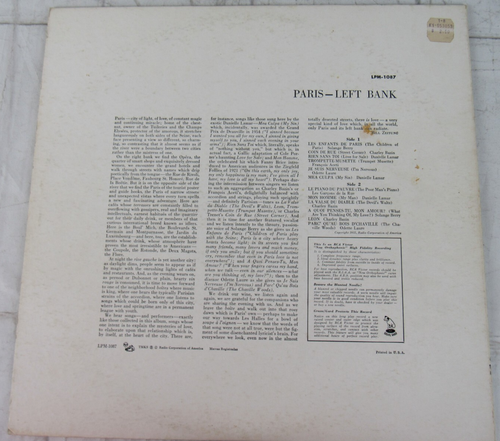 Paris-Left Bank, Vinyl Records LP - Picture 2 of 2